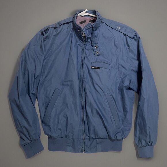 Vintage 80s Members Only Jacket Made in Korea Size 36 Light Blue Racer Bomber - Picture 1 of 13